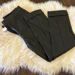 Black leather cuffed pants